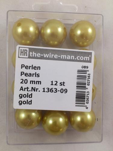Perles d'or 20 mm. 12 p.